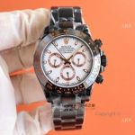 Swiss Grade Rolex Cosmo Daytona BLAKEN Extra-thin watch Orange Markers 40mm	